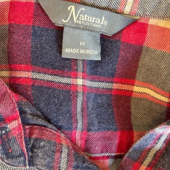 Natural Reflections Flannel Button-Down Long-Sleeve Shirt for Ladies - Size Sm - Picture 4 of 9